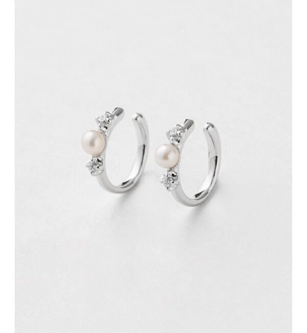 Jouete「ジルコニア&times;パール イヤリング」|イヤリング|プラチナム