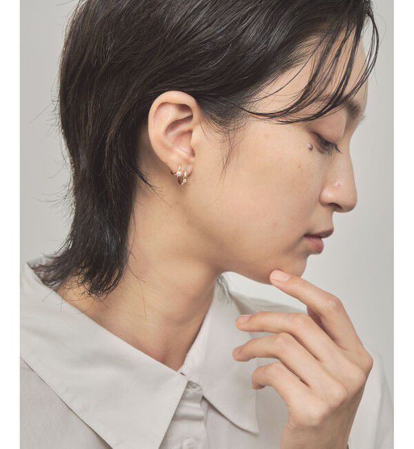 Jouete「ダブルイヤリング ジルコニア&times;パール」|イヤリング|