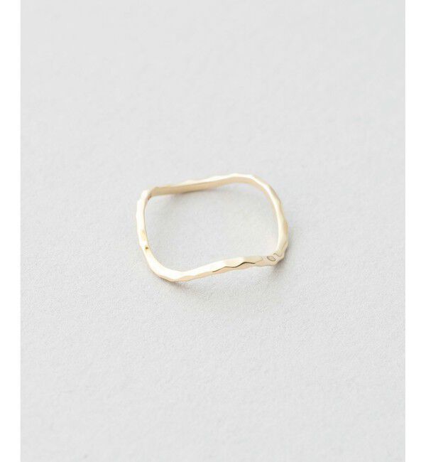 Jouete「K10YG ウェーブ ピンキーリング」|リング|