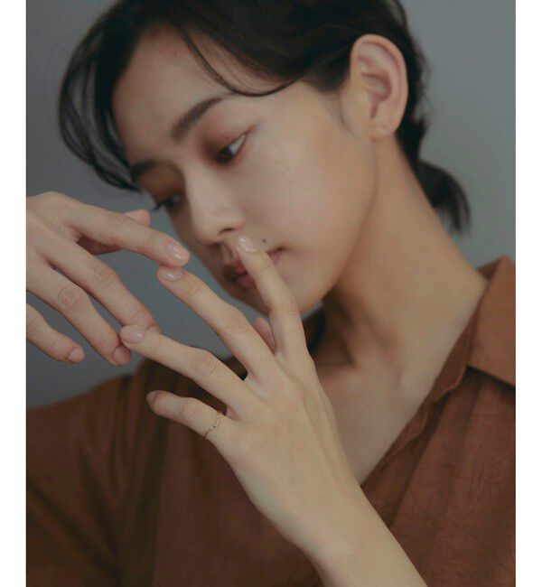 Jouete「K10YG ウェーブ ピンキーリング」|リング|