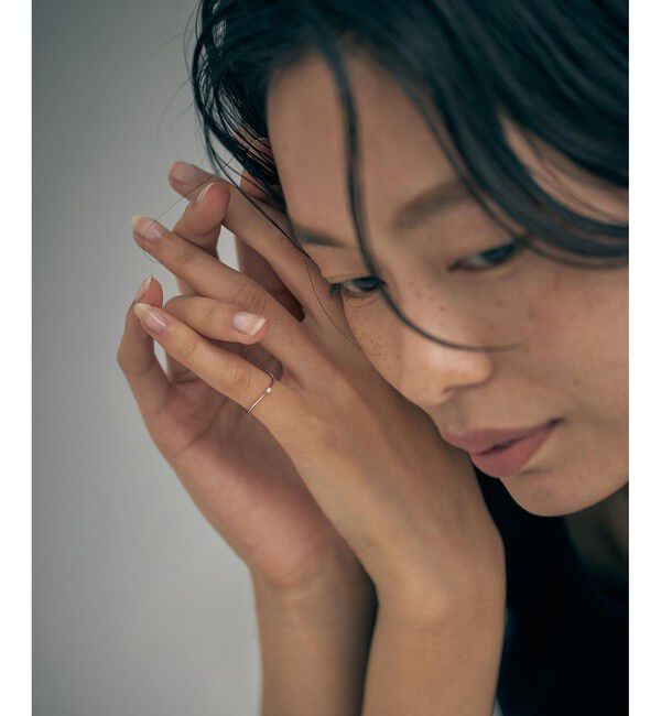 Jouete「K10WG ピンキーリング ダイヤモンド」|リング|