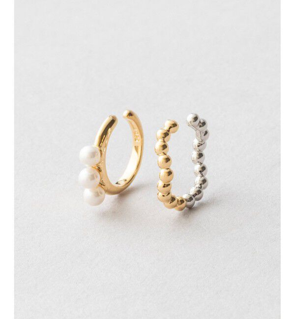 Jouete「[チュージング] イヤーカフス パール コンビカラー」|イヤリング|ゴールド系その他