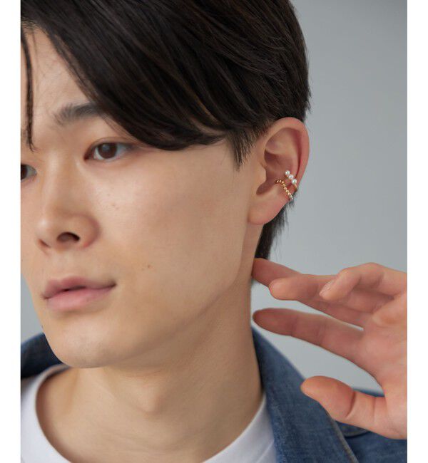 Jouete「[チュージング] イヤーカフス パール コンビカラー」|イヤリング|