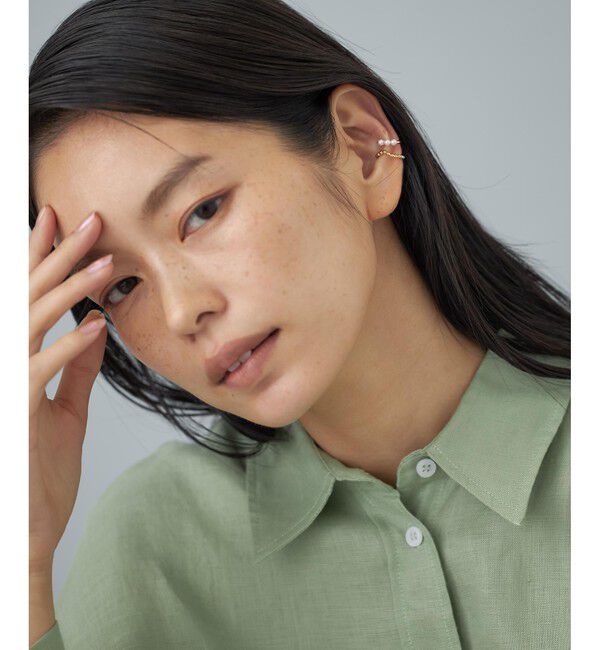 Jouete「[チュージング] イヤーカフス パール コンビカラー」|イヤリング|