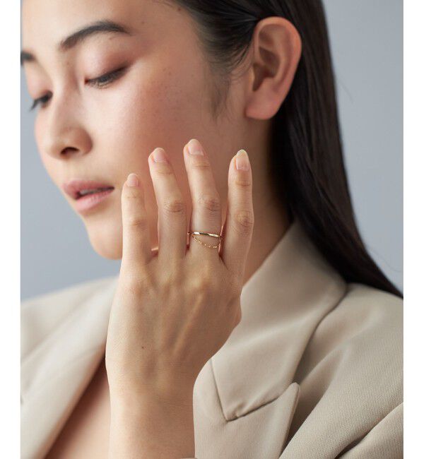 Jouete「[レイヤー] K10YG リング ドレープ」|リング|