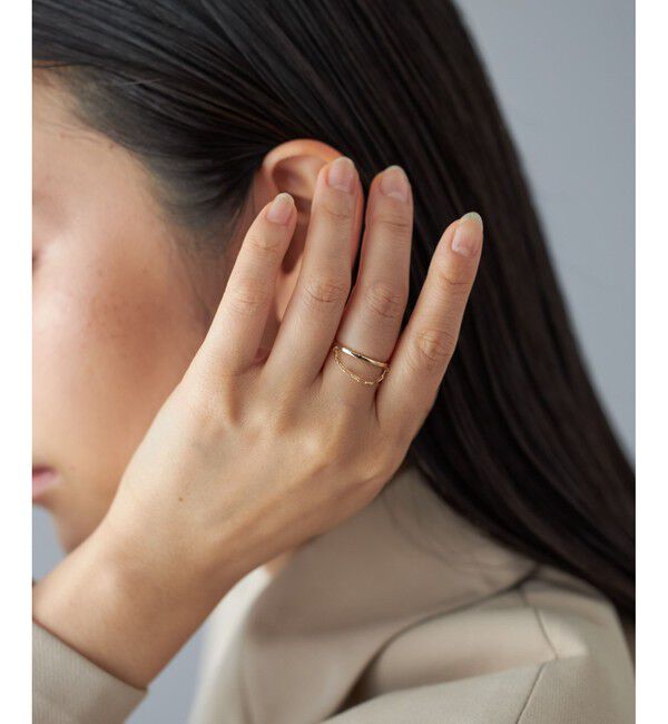 Jouete「[レイヤー] K10YG リング ドレープ」|リング|