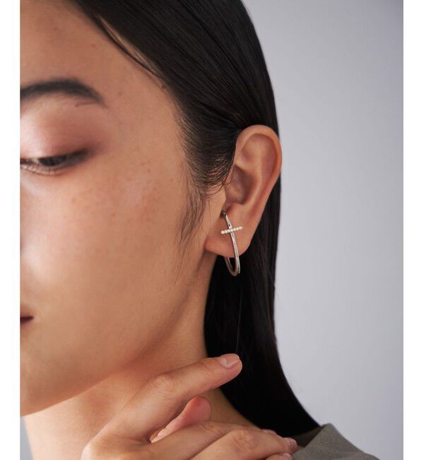Jouete「[ウェアリング] ジルコニア クロス コンビカラー」|イヤリング|