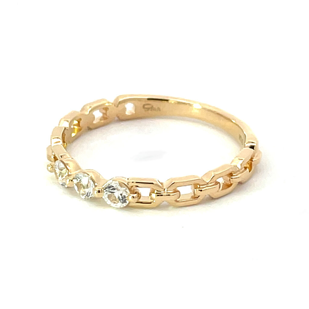 STAR JEWELRY「WHITE SAPPHIRE CHAIN RING」|リング|