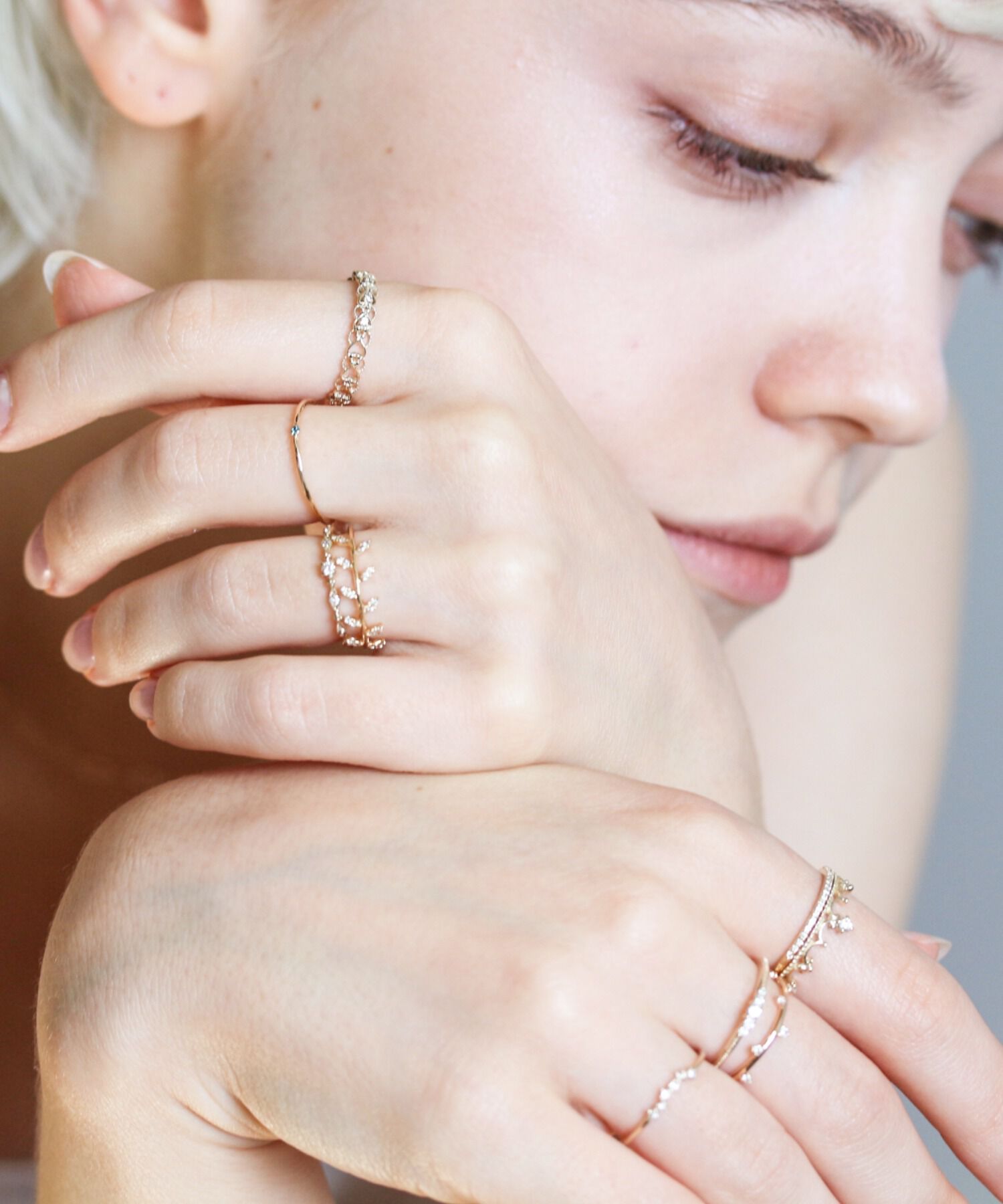  「ダイヤモンド ティアラ リング | K10YG」|リング|