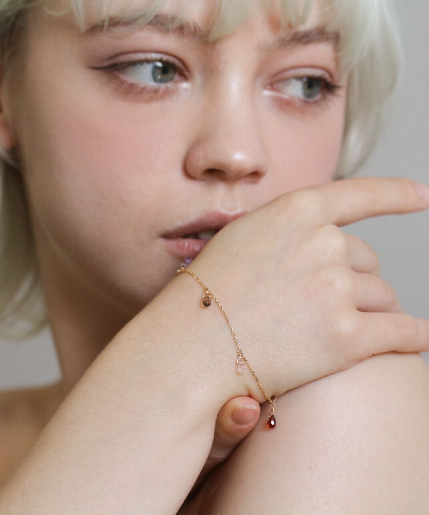  「マルチカラーストーン ブレスレット | K10YG」|ブレスレット・バングル|