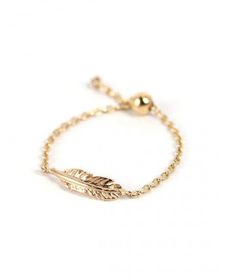  「K10YG フェザー チェーンリング」|リング|