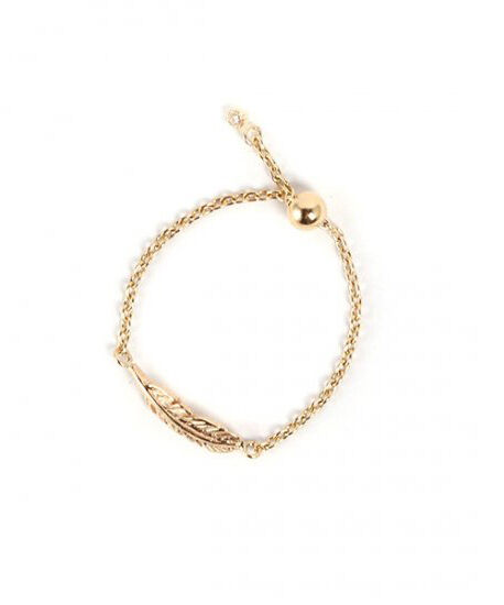  「K10YG フェザー チェーンリング」|リング|