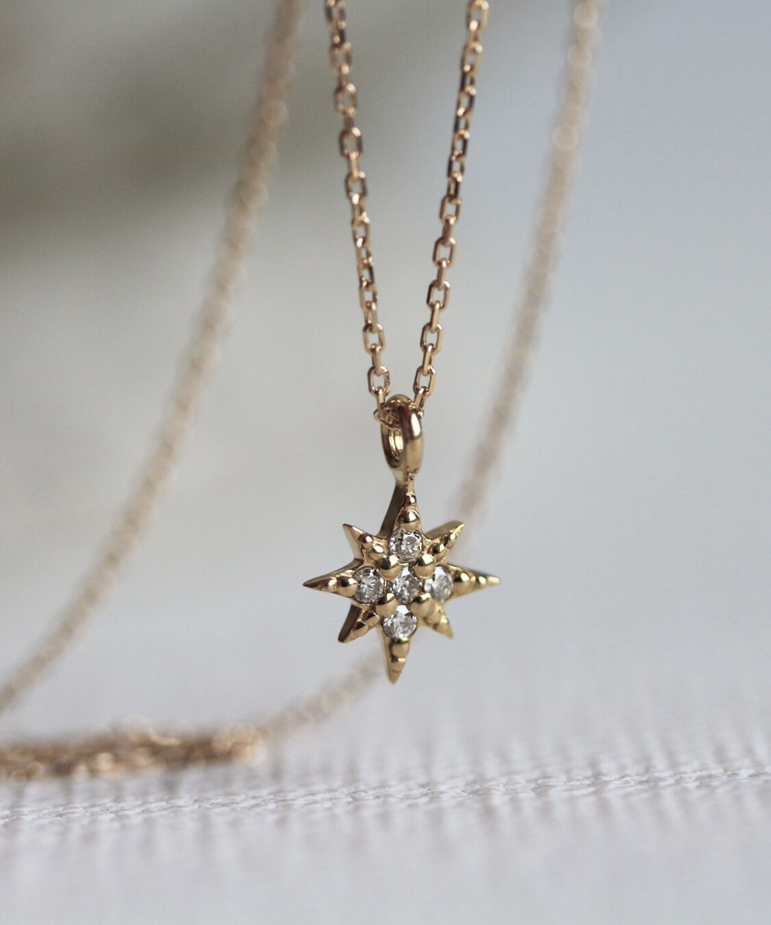  「ダイヤモンド スター ネックレス | K10YG」|ネックレス|