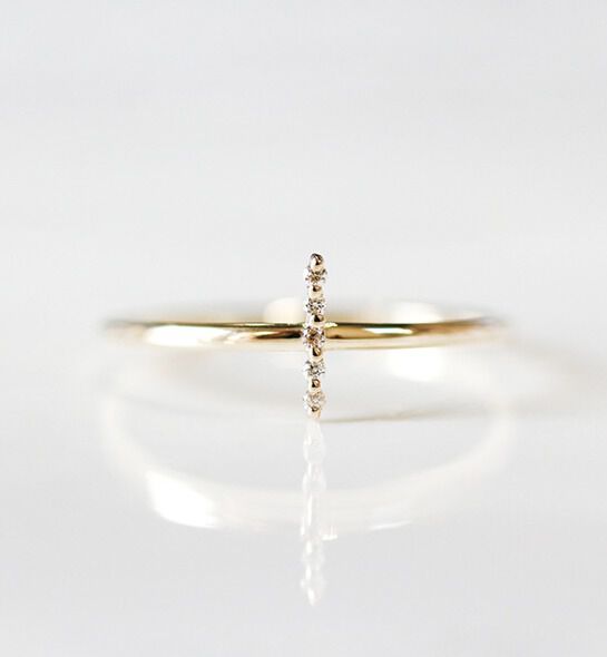  「ダイヤモンド ライン リング | K10YG 〈世界最小〉」|リング|