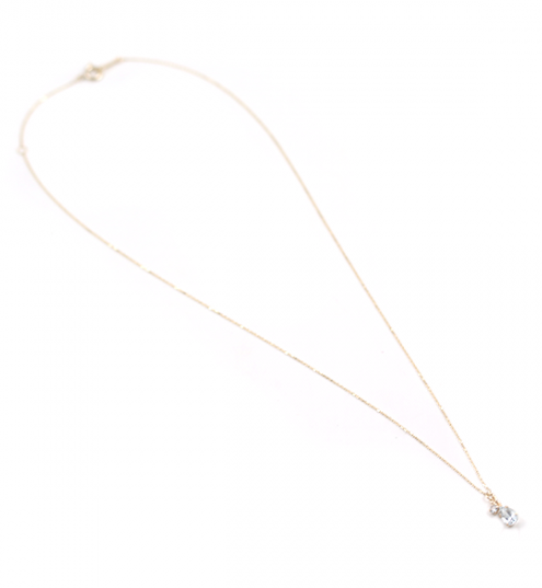  「カラーストーン ネックレス | K10YG 〈アクアマリン / ロイヤルブルームーンストーン〉」|ネックレス|