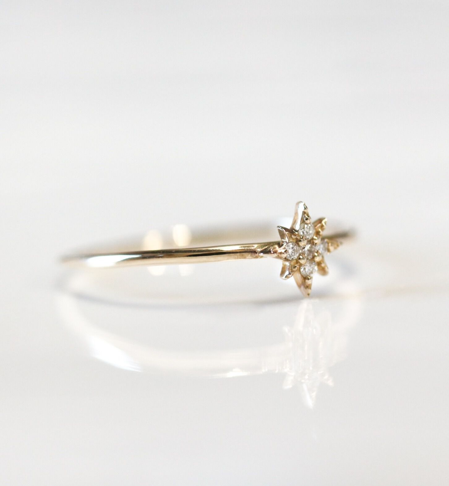  「ダイヤモンド スター リング | K10YG」|リング|