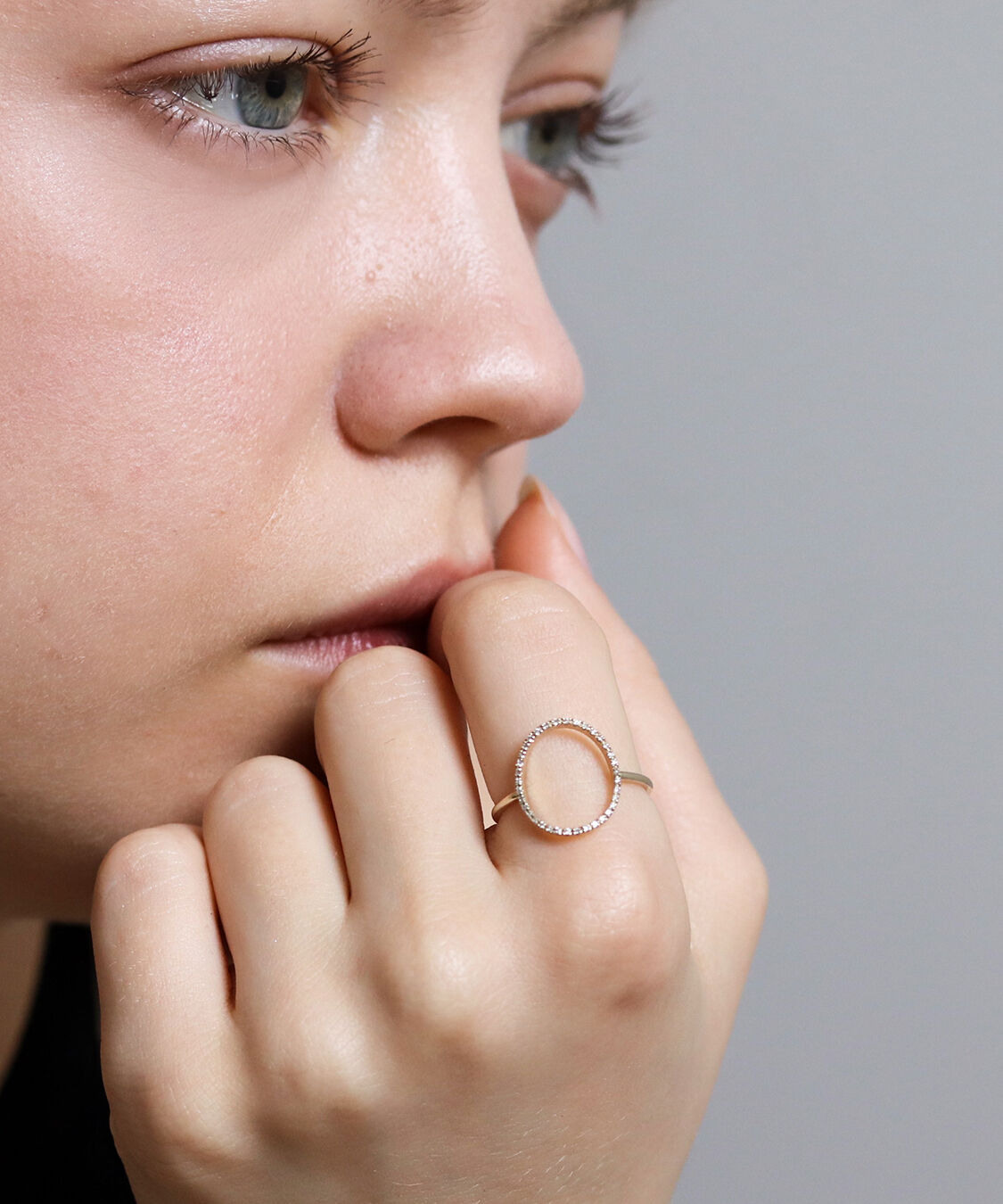  「ダイヤモンド オーバル リング  | K10YG 〈世界最小〉」|リング|K10 イエローゴールド