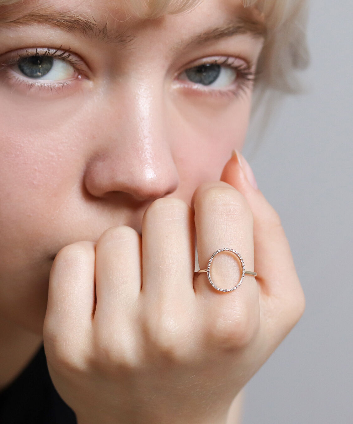  「ダイヤモンド オーバル リング  | K10YG 〈世界最小〉」|リング|