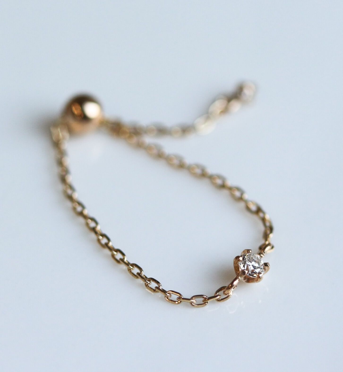  「ダイヤモンド 0.04ct チェーンリング | K10YG 【WEB/ランドマーク店限定】」|リング|