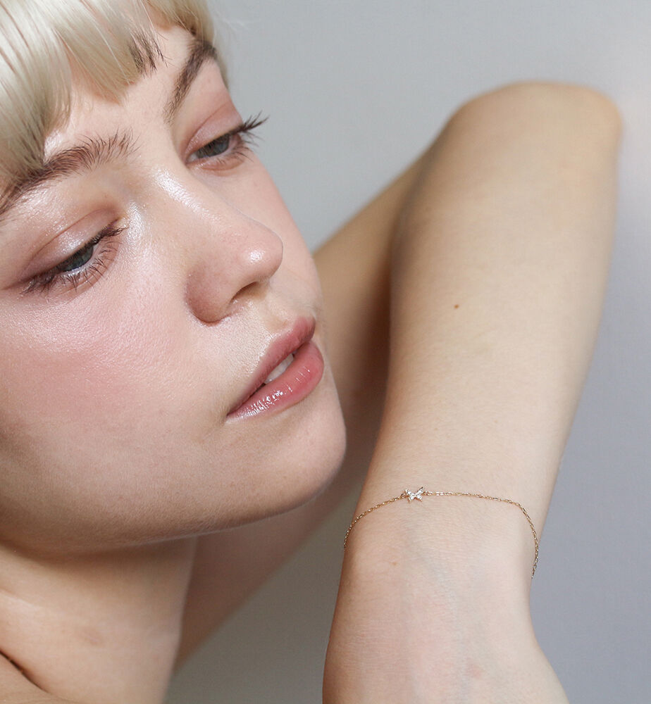  「ダイヤモンド バタフライ ブレスレット | K10YG」|ブレスレット・バングル|