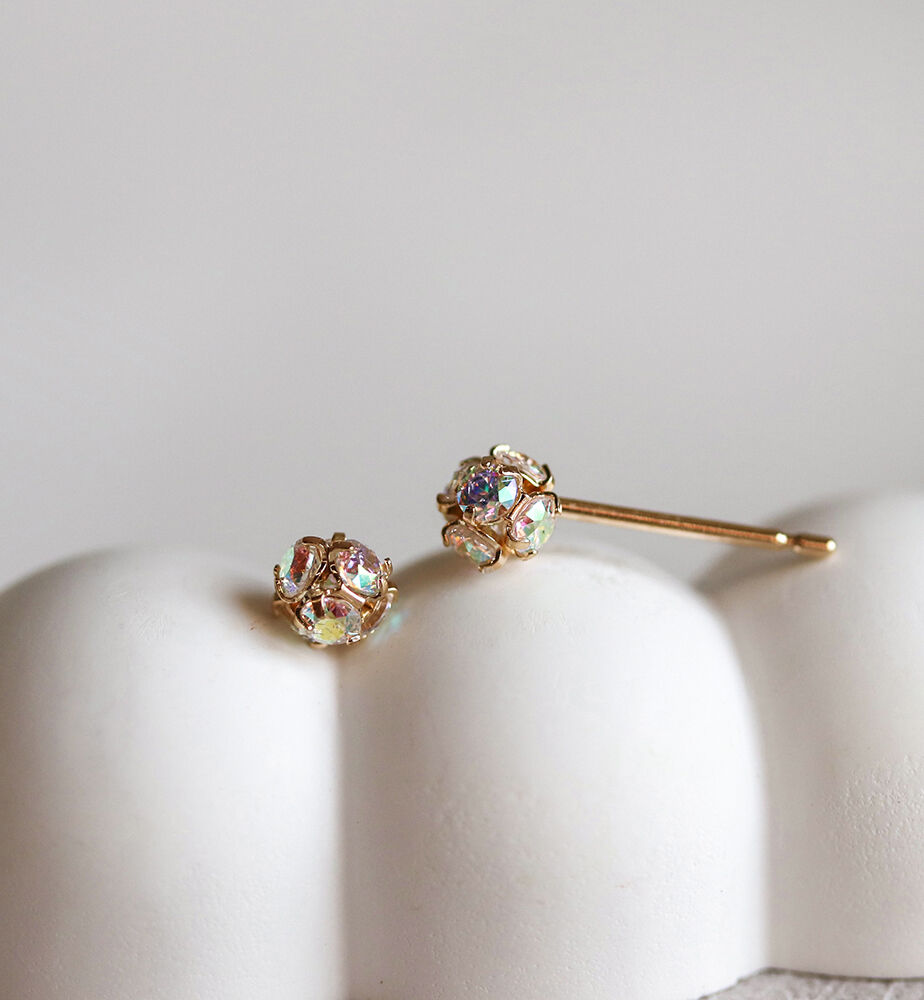  「オーロラ キュービックジルコニア ピアス | K10YG」|ピアス|K10 イエローゴールド