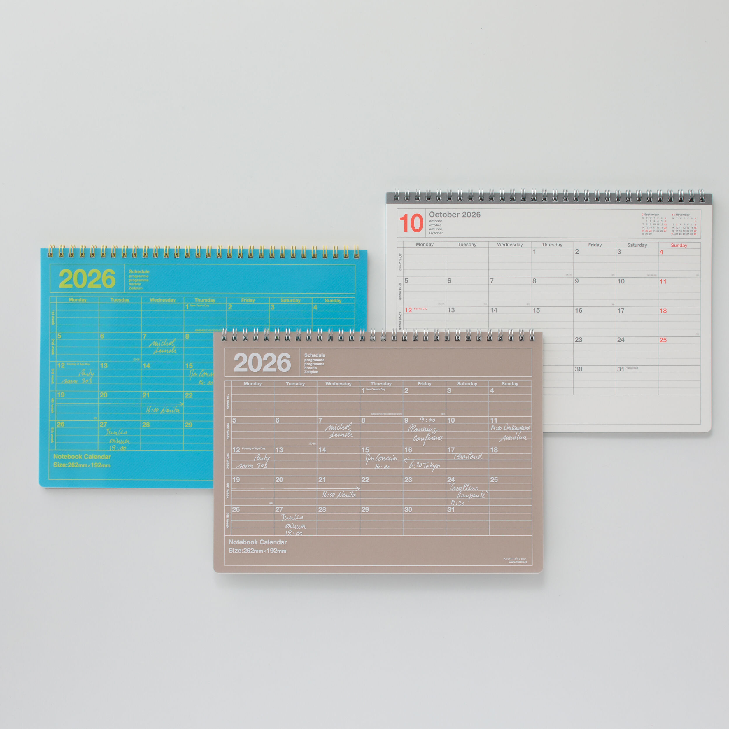  「2026 スケジュール帳 2026年1月始まり 月間ブロック B5変型 ノートブックカレンダー・M」|ステーショナリー|