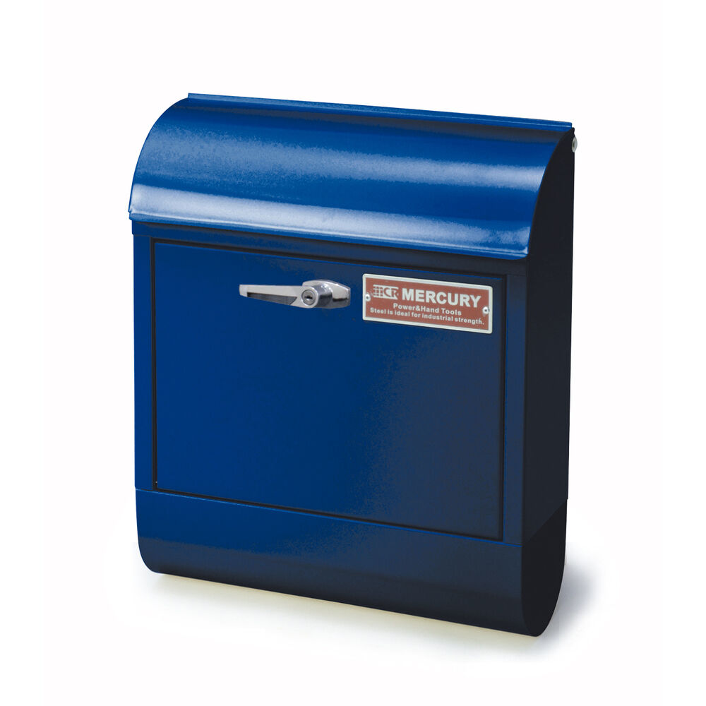 MERCURY「マーキュリー ポスト 通販 壁掛け おしゃれ 大型 郵便受け 郵便ポスト 鍵付き レトロ 郵便」|その他|ブルー1