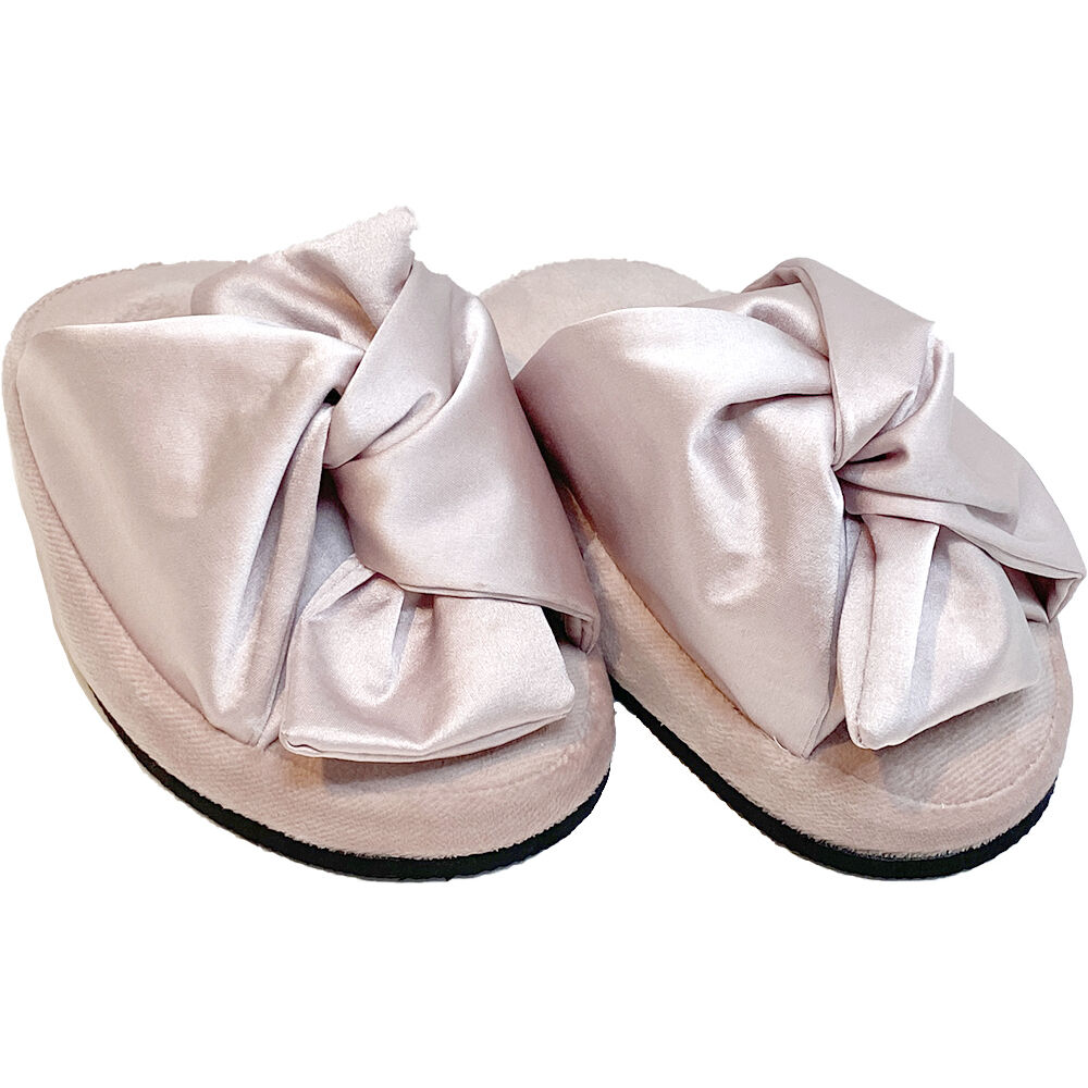 BACKYARD FAMILY「レディース スリッパ 通販 つま先立ち つま先 あたたかい サテンリボン トレーニング ファシノン」|ルームシューズ|ピンク1