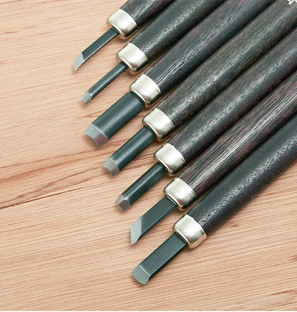 BACKYARD FAMILY「彫刻刀 7本組 右利き用 義春 よしはる YOSHIHARU 通販 図工 工作 プラケース入り」|ステーショナリー|