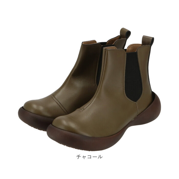 BACKYARD FAMILY「ショートブーツ レディース ぺたんこ 定番 サイドゴア ブーツ ショート ローヒール」|ショートブーツ|