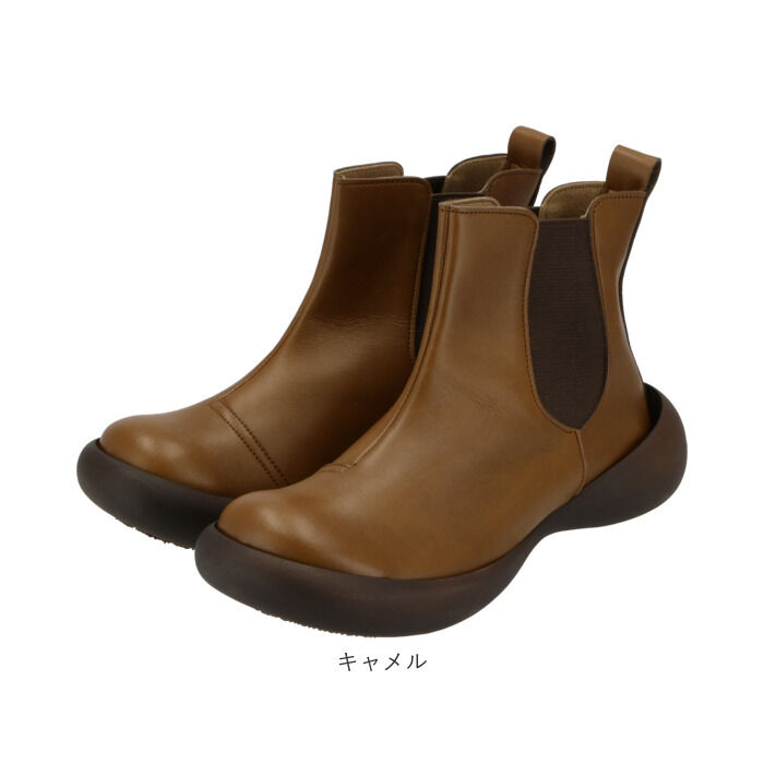 BACKYARD FAMILY「ショートブーツ レディース ぺたんこ 定番 サイドゴア ブーツ ショート ローヒール」|ショートブーツ|