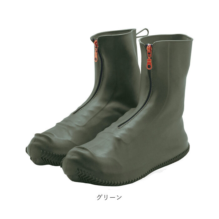 BACKYARD FAMILY「シューズカバー 防水 滑り止め 通販 シリコン ファスナー レインシューズ レインブーツ メンズ」|レインシューズ|