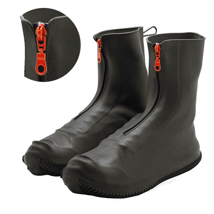 BACKYARD FAMILY「シューズカバー 防水 滑り止め 通販 シリコン ファスナー レインシューズ レインブーツ メンズ」|レインシューズ|