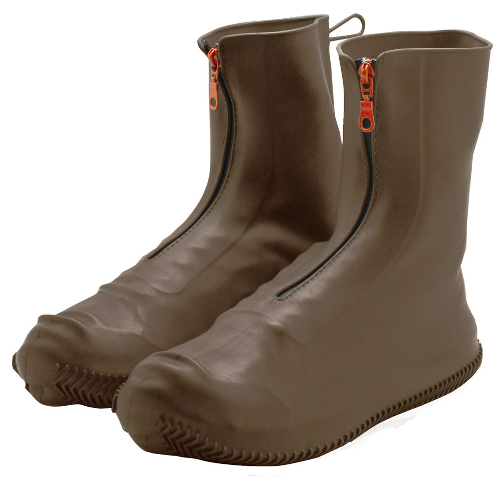 BACKYARD FAMILY「シューズカバー 防水 滑り止め 通販 シリコン ファスナー レインシューズ レインブーツ メンズ」|レインシューズ|ブラウン1