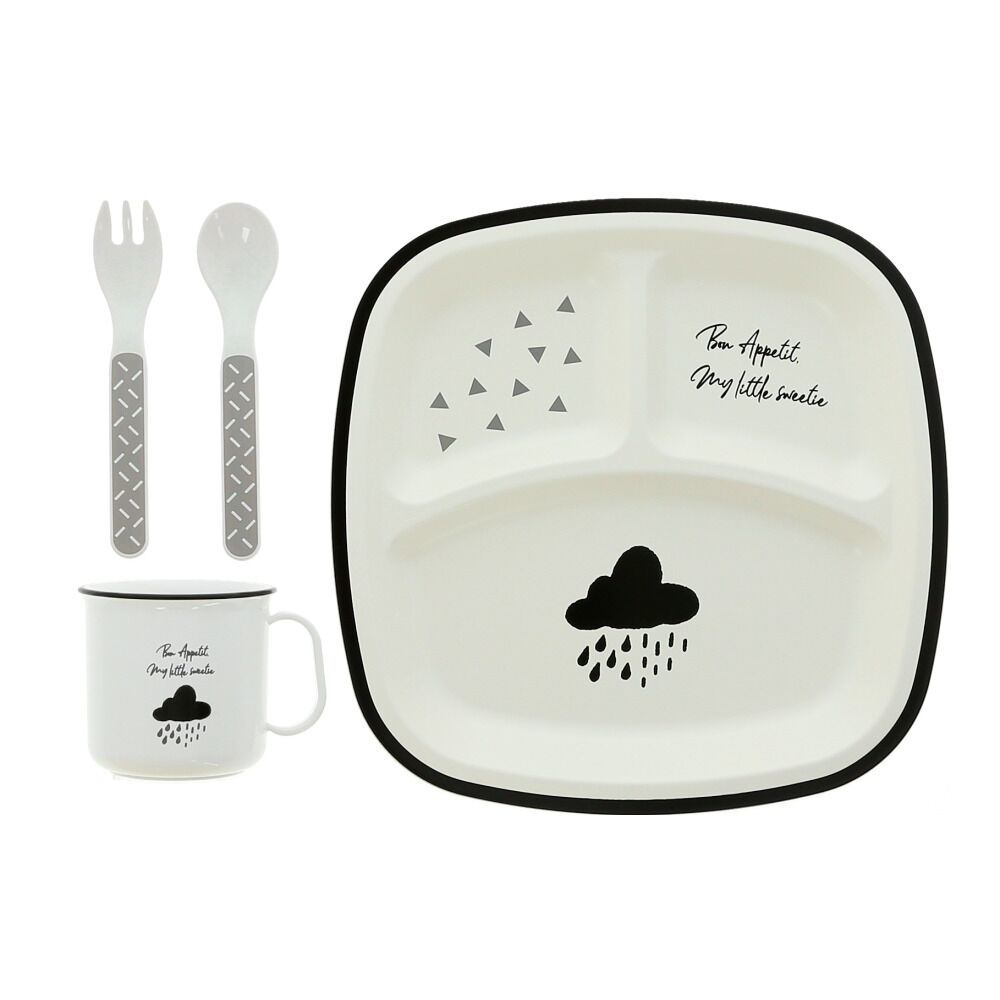 BACKYARD FAMILY「ベビー食器セット 通販 ベビー食器 ギフトセット 子ども用食器 コップ スプーン フォーク」|食器・キッチングッズ|グレー1