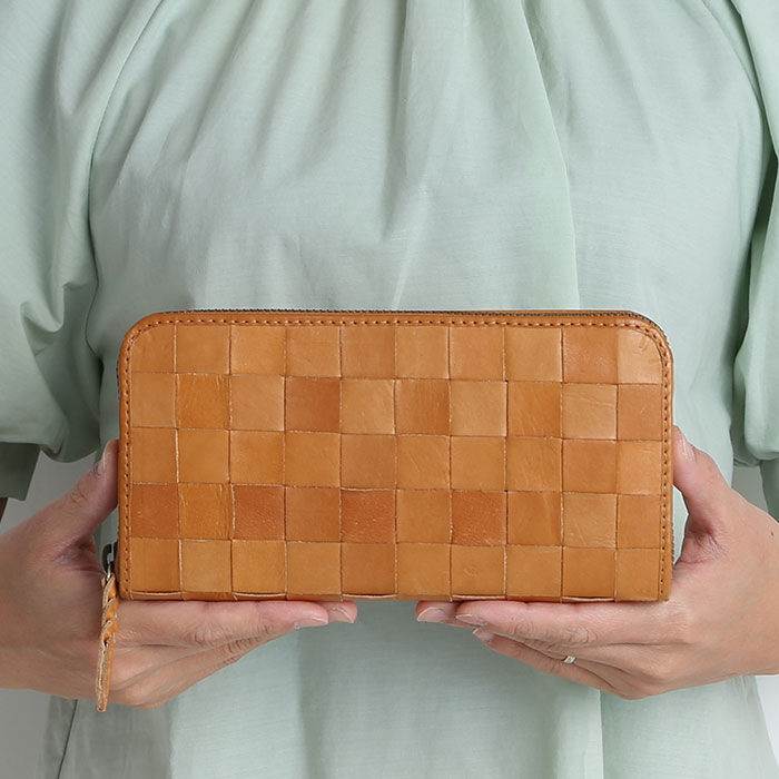 BACKYARD FAMILY「フェス 財布 通販 fes メッシュ 編み込み 長財布 レディース 本革 牛革 ラウンドファスナー」|財布|