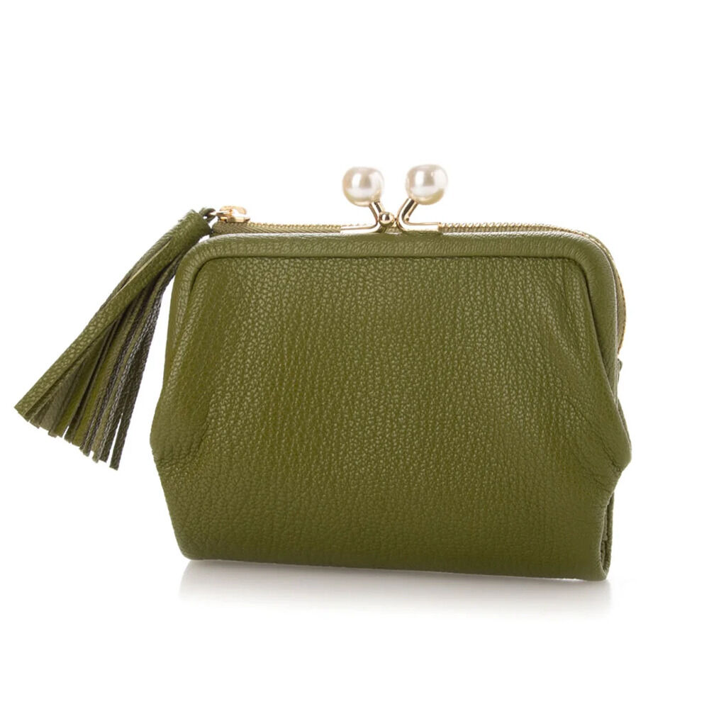 BACKYARD FAMILY「ペルケ perche 財布 通販 二つ折り財布 折り財布 折財布 アクリル玉 2つ折りガマ口」|財布|グリーン1