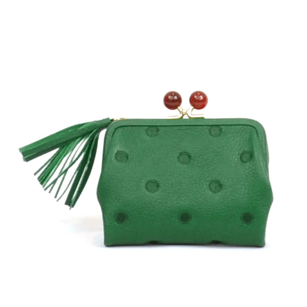 BACKYARD FAMILY「ペルケ perche 財布 通販 二つ折り財布 折り財布 折財布 アクリル玉 2つ折りガマ口」|財布|グリーン2