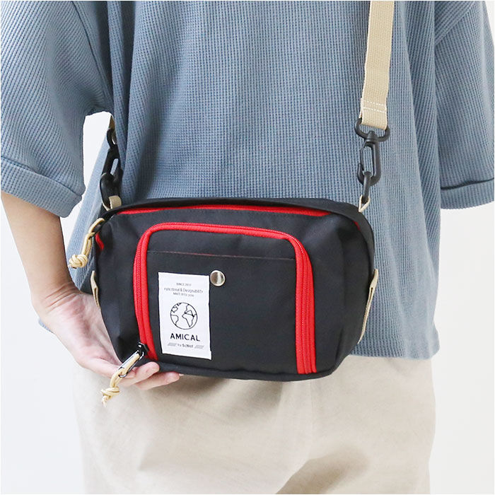 BACKYARD FAMILY「AMICAL アミカル ミニショルダーバッグ 通販 AMC1-002 蛇腹ポケット」|ショルダー・メッセンジャー|