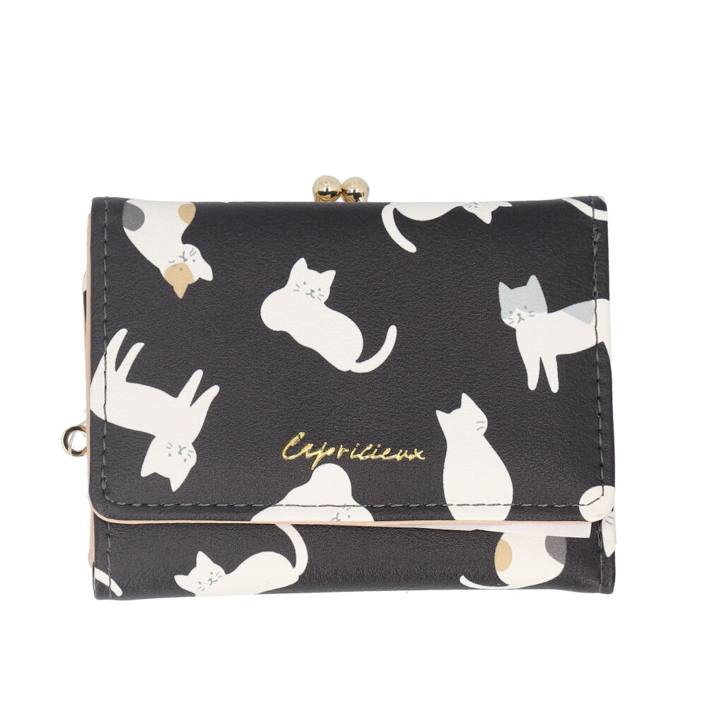 BACKYARD FAMILY「財布 三つ折り レディース コンパクト 三つ折り財布 通販 ミニ財布 三つ折 ミニサイフ」|財布|ブラック1