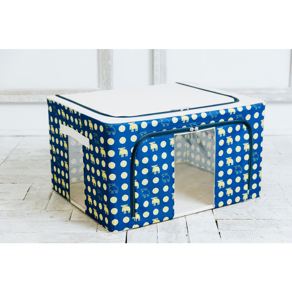 BACKYARD FAMILY「収納ボックス 布 ふた付き 通販 衣装ケース 前開き 窓付き収納ボックス 衣類収納ボックス」|その他|ブルー4