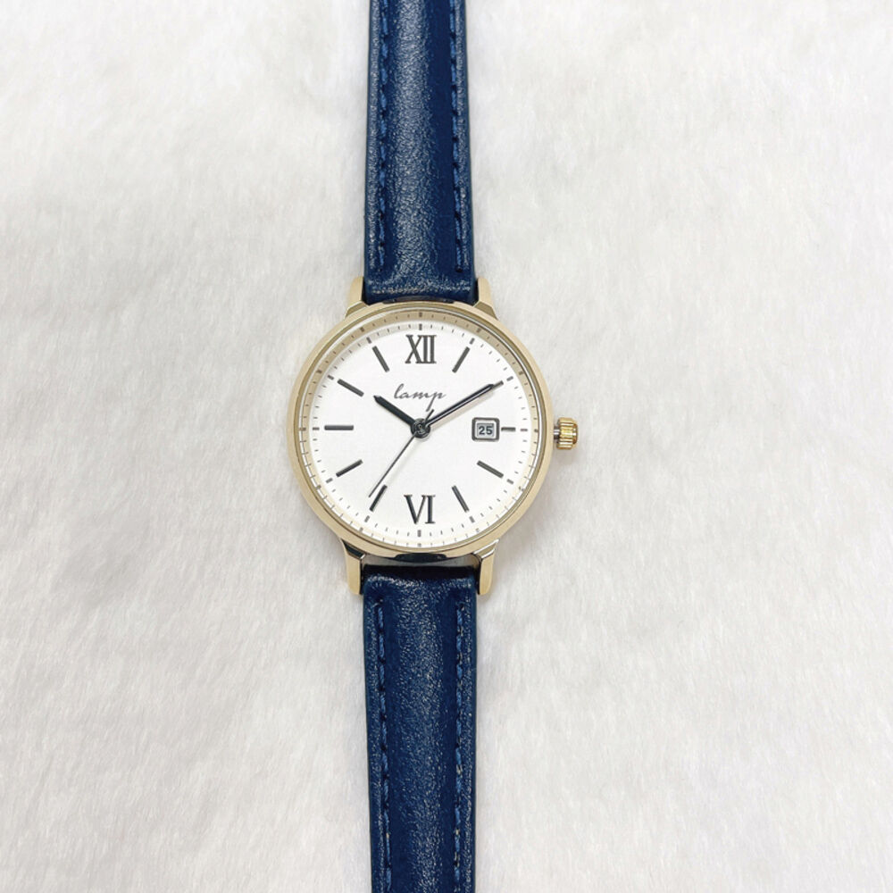 BACKYARD FAMILY「lamp ランプ 腕時計 革ベルト レディース 通販 ウォッチ 時計 カレンダー 見やすい ベルト」|腕時計|ブルー1
