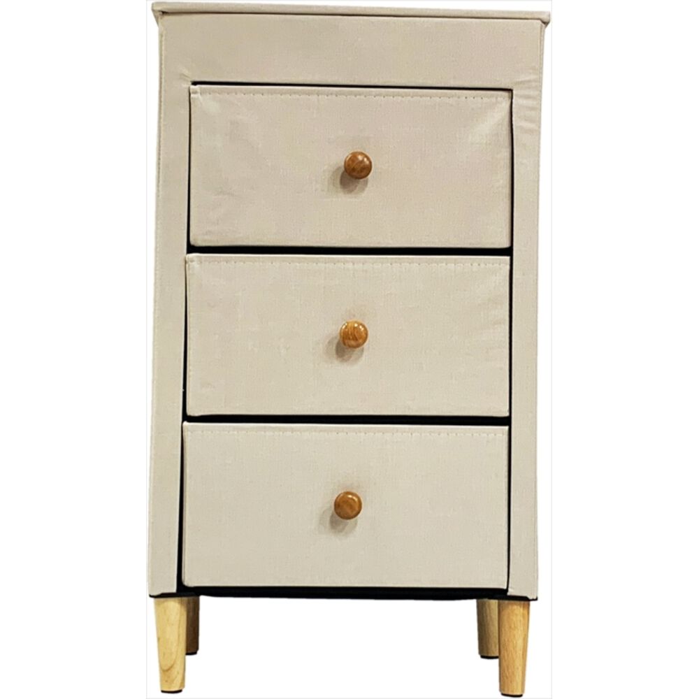 BACKYARD FAMILY「チェスト 3段 楽天 ソファサイド W48&times;D32&times;H82cm ベッドサイド ファブリックチェスト」|その他|ホワイト1