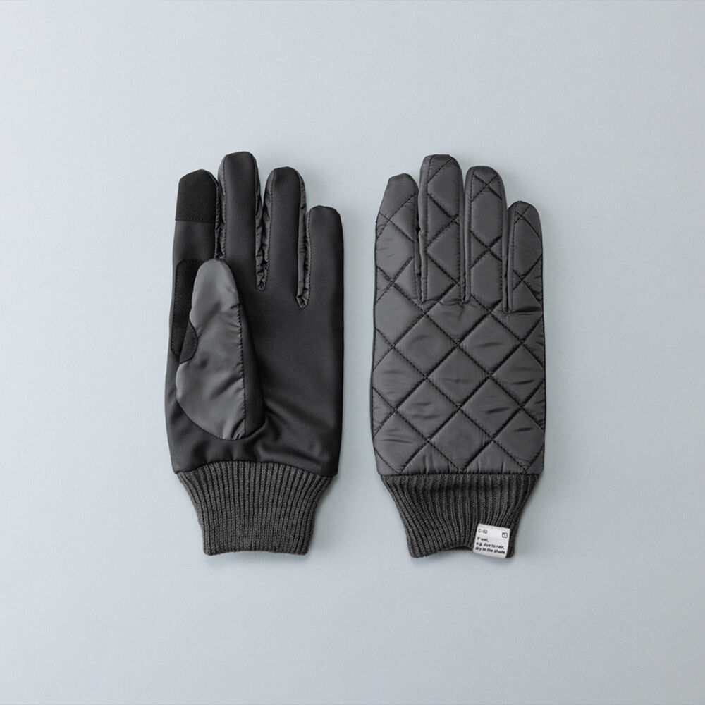 BACKYARD FAMILY「クロダ 手袋 メンズ 通販 グローブ 手ぶくろ スマートフォン対応 スマホ 対応 キルティング」|手袋|グレー1