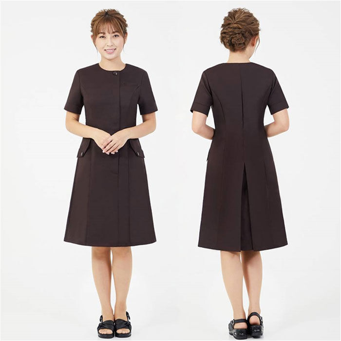 BACKYARD FAMILY「事務 ワンピース 通販 LindeLin LDL-1403 事務服 エステ ユニフォーム 医療事務」|ワンピース|