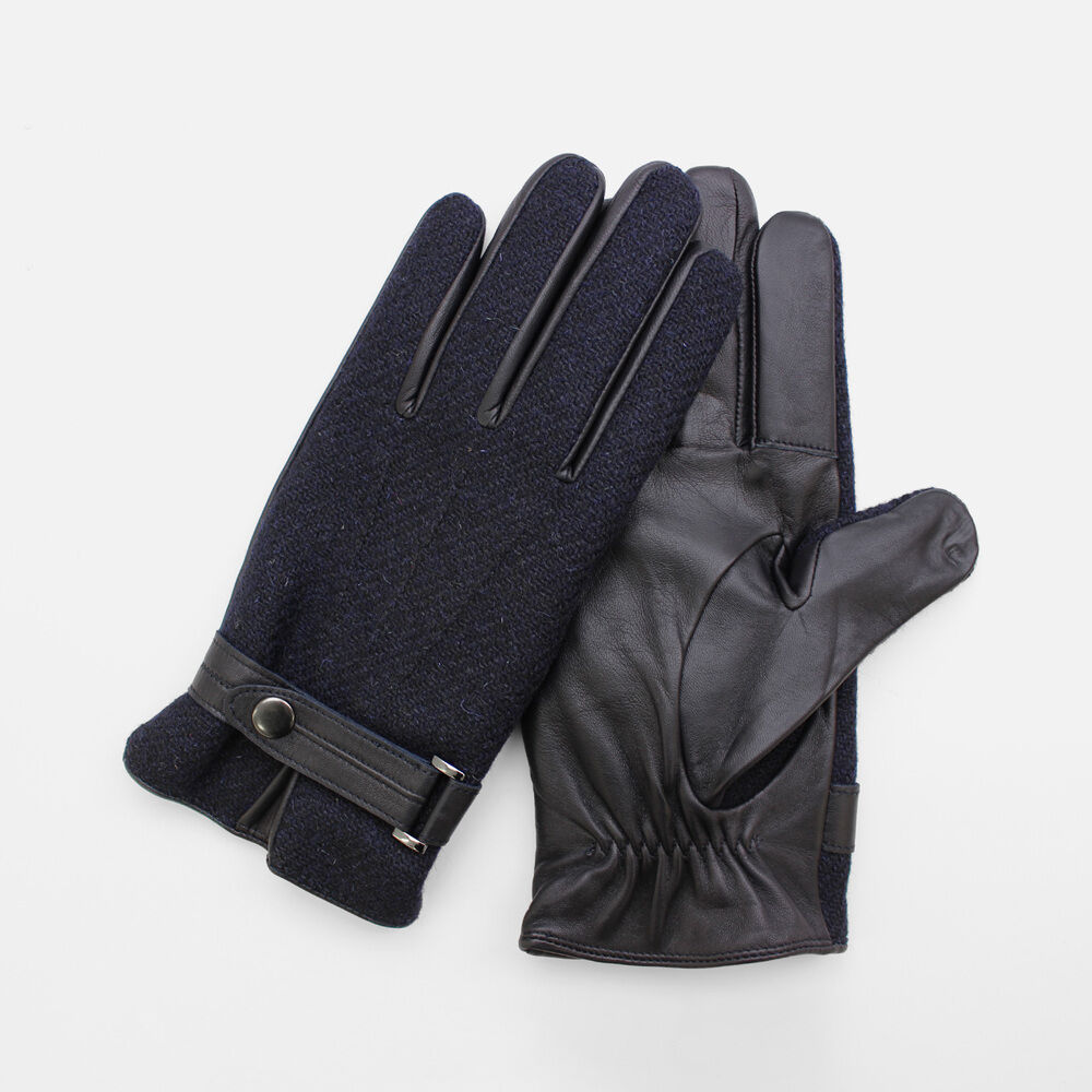 BACKYARD FAMILY「ハリスツイード 手袋 メンズ 通販 Harris Tweed グローブ スマートフォン対応」|手袋|ブルー1