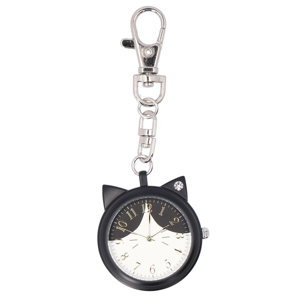 BACKYARD FAMILY「catmint キャットミント キーホルダーウォッチ ネコ型 通販 時計 アナログ時計 ウオッチ」|腕時計|ブラック1