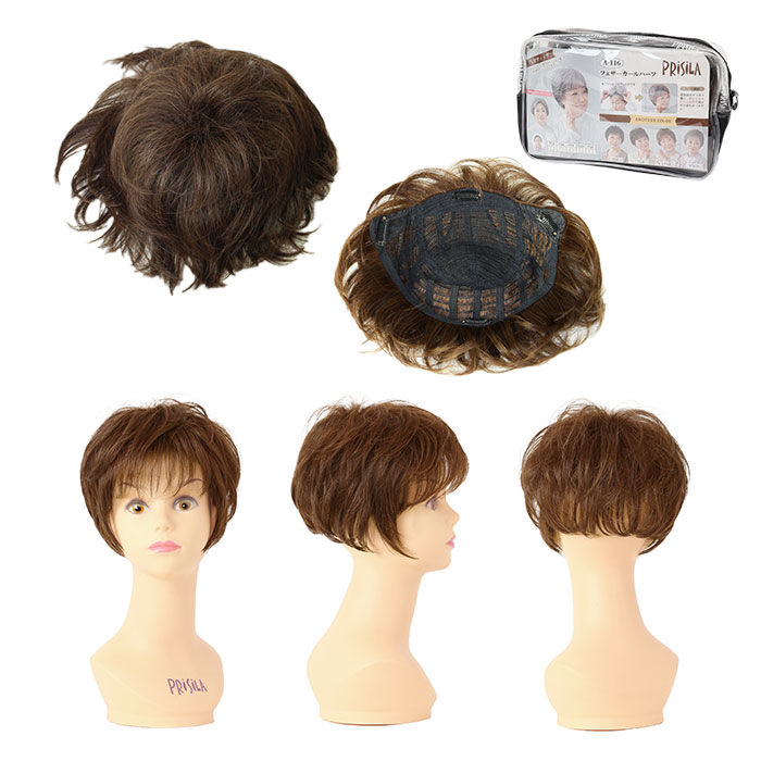 BACKYARD FAMILY「プリシラ ウィッグ 通販 部分ウィッグ ショート 六分ウィッグ ミセス フェザーカールハーフ」|ヘアスタイリング|