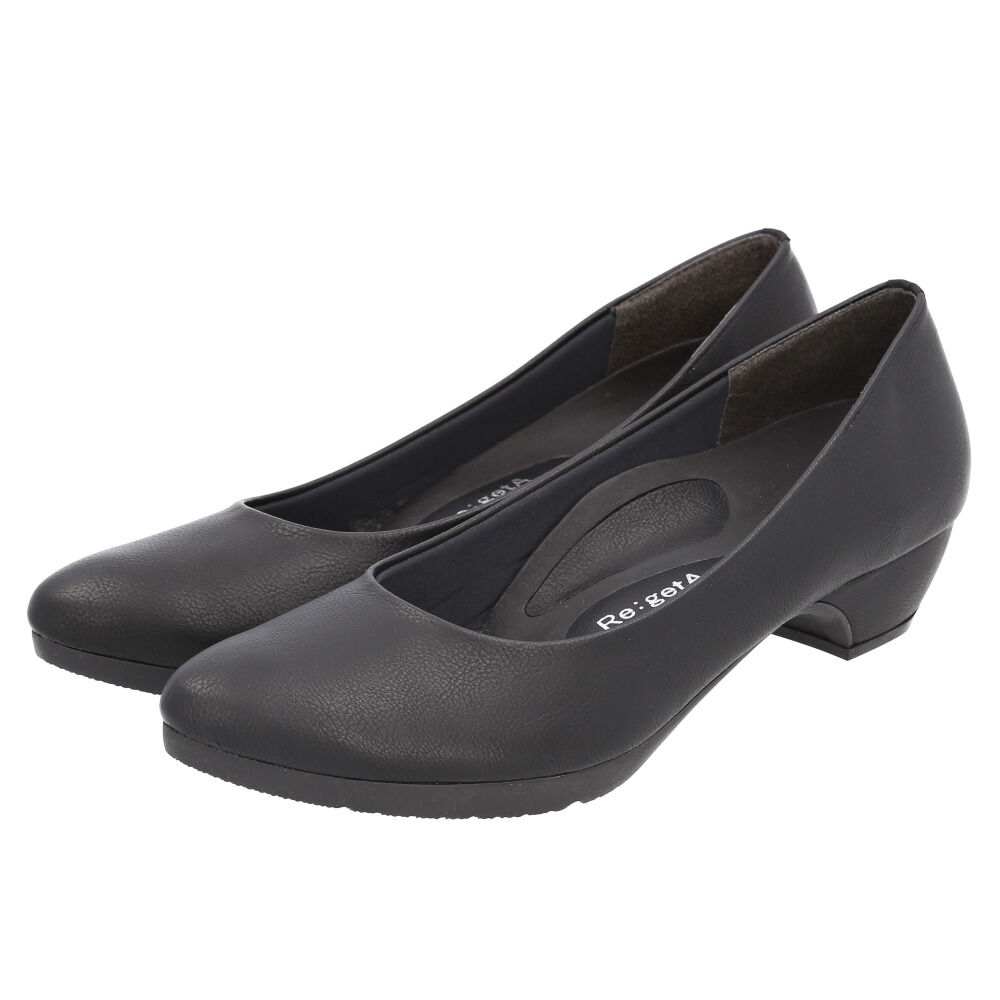 BACKYARD FAMILY「リゲッタ Re:getA パンプス 通販 RMP001 レディース 靴 ローヒール」|パンプス|ブラック1