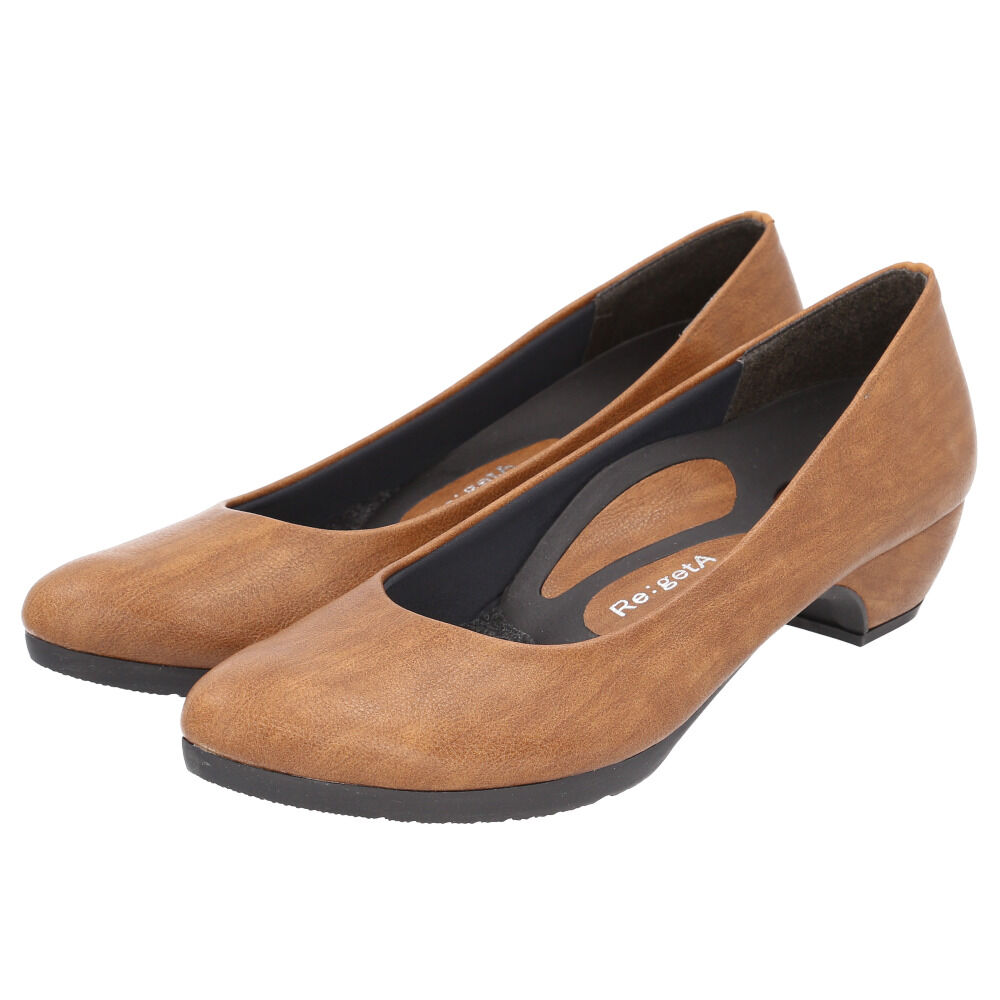 BACKYARD FAMILY「リゲッタ Re:getA パンプス 通販 RMP001 レディース 靴 ローヒール」|パンプス|ブラウン1